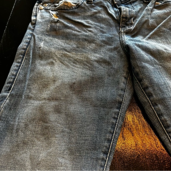 Rock & Republic Size 6 Flare Wide Leg Light Wash Denim Jean Y2K Mom Jean - Picture 3 of 13